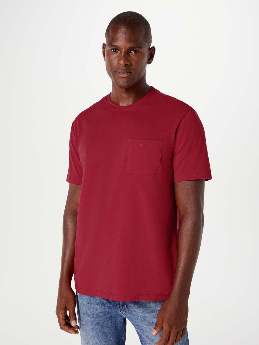 CAMISETA CON BOLSILLO SUPER COTTON - ROJO 