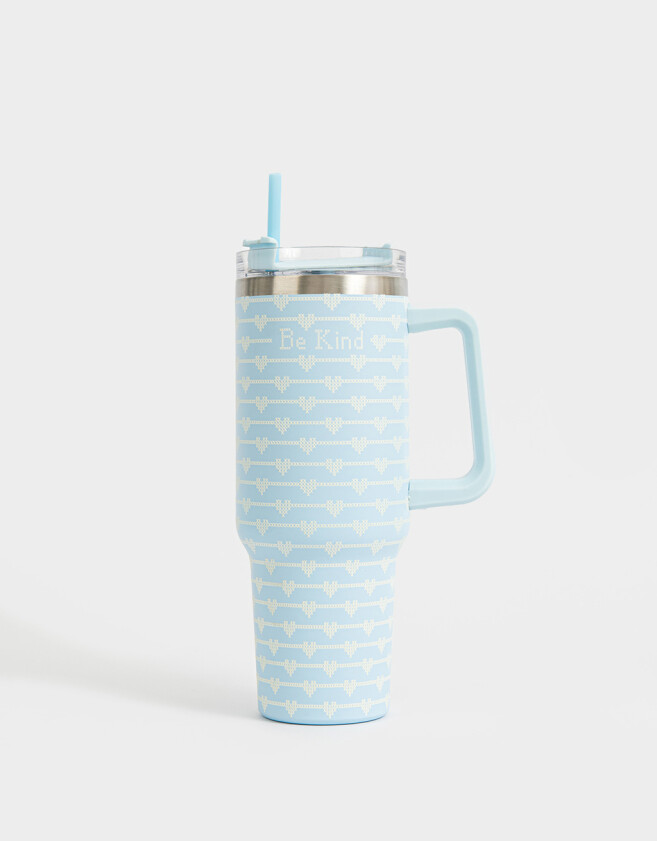 Accesorios Cocina Estampados Vaso Térmico "be Kind" - Azul Celeste