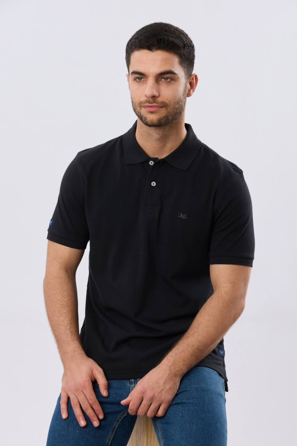 REMERA POLO LISA PIQUÉ Negro