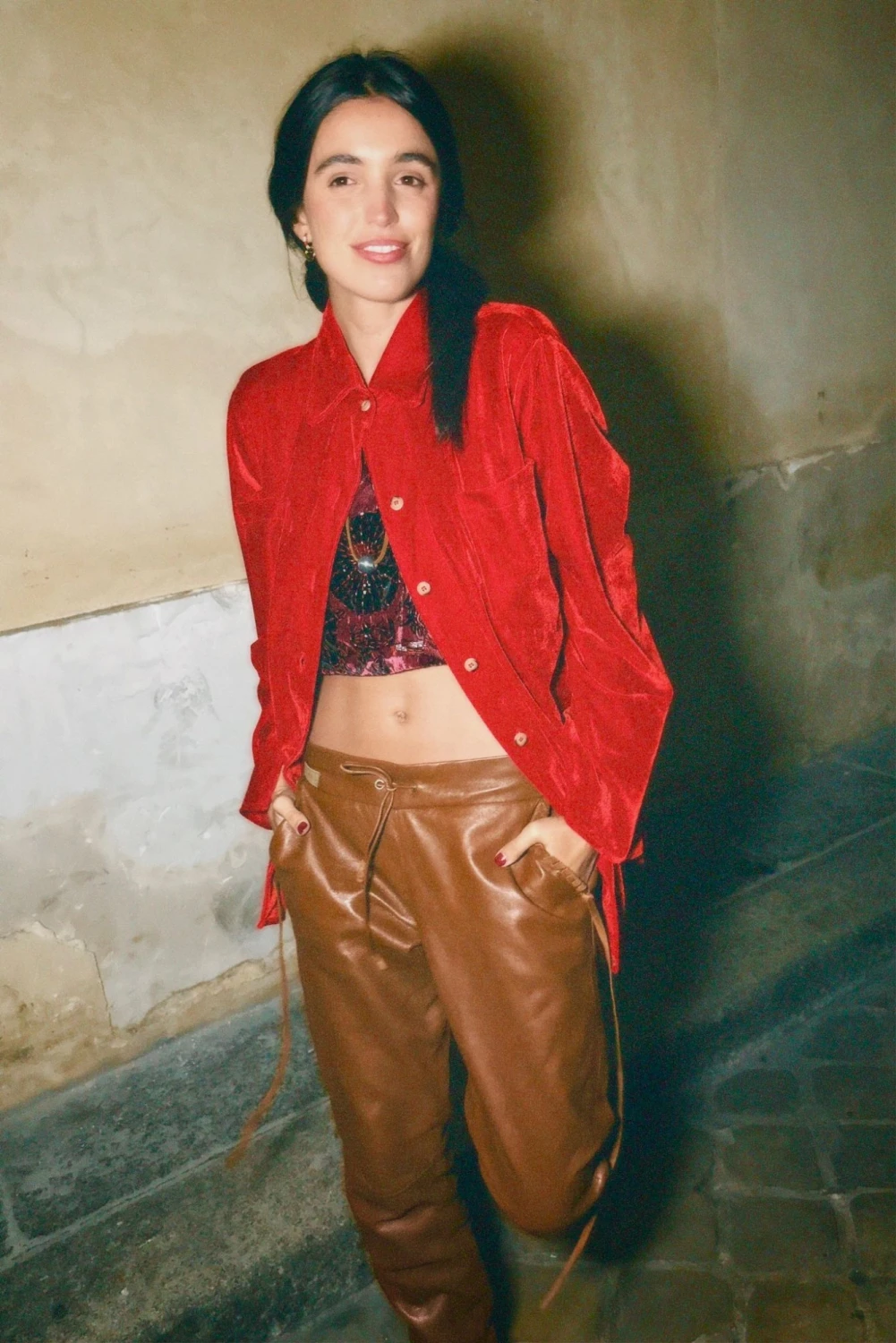 Leather Babucha with detail