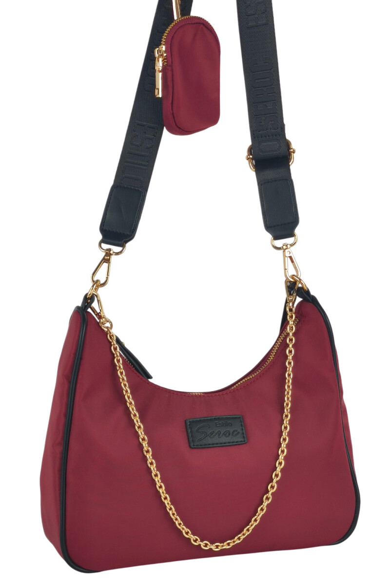 Cartera con cadena Bordó