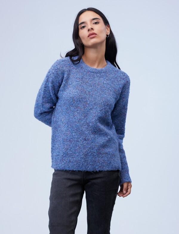 Buzo Lana Melange AZUL