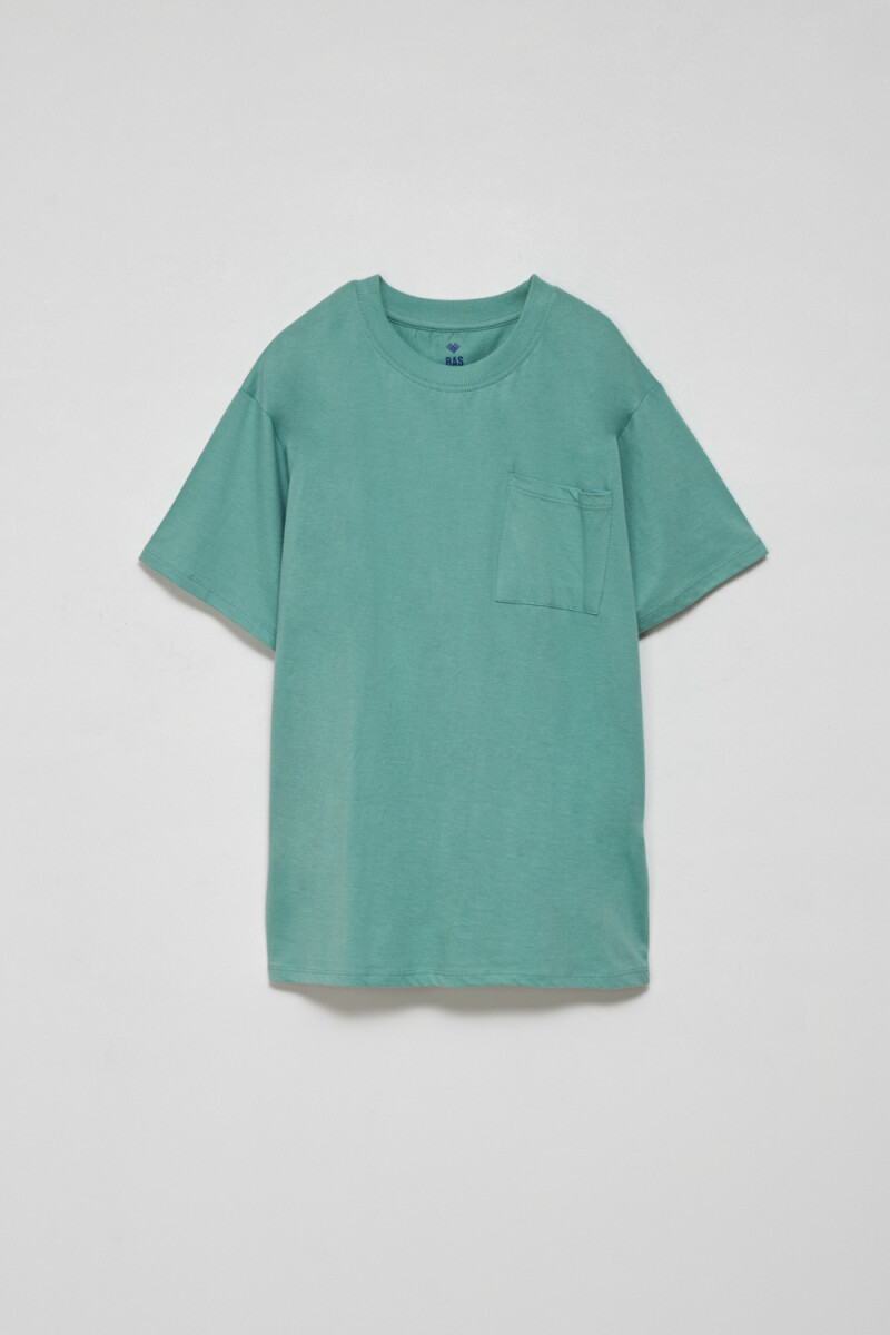 Remera manga corta con bolsillo Verde