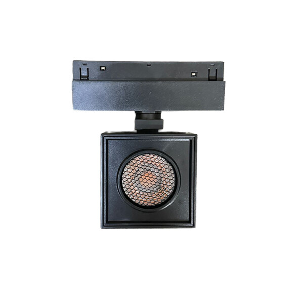 Spot Led p/riel magnét. cuad negro 12W cálida 24° ZU0541