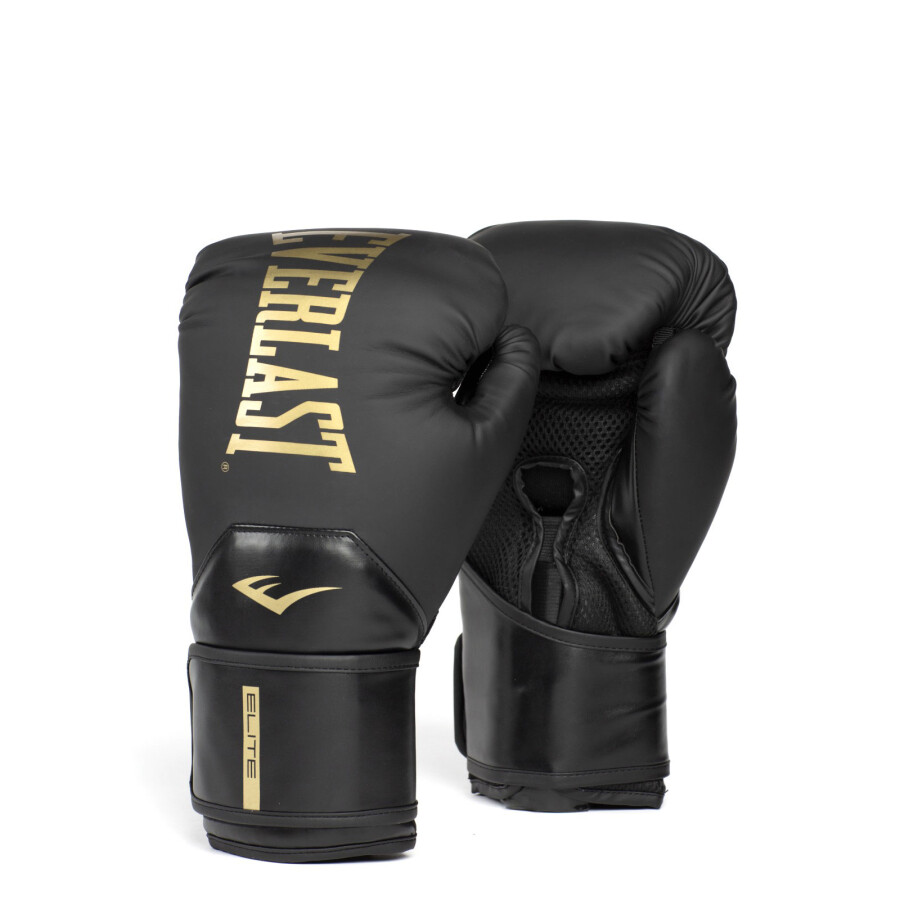 Guantes Everlast Boxeo Elite Negro - Dorado