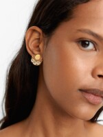 Pendientes Ear Jacket Con Circonitas dorado