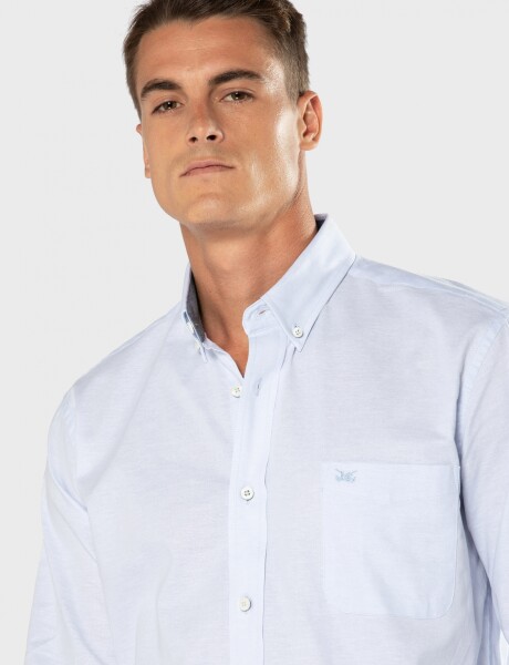 CAMISA LISA OXFORD Celeste