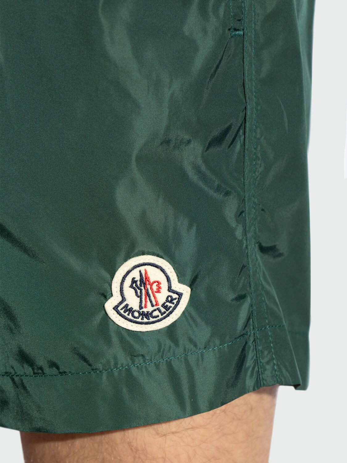 Moncler - Logo Patch Shorts de Baño Verde