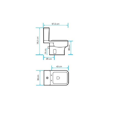 Inodoro Para Mochila Blanco Brillo Aqualia Linea Torrens Descarga A 25 Cms. 000