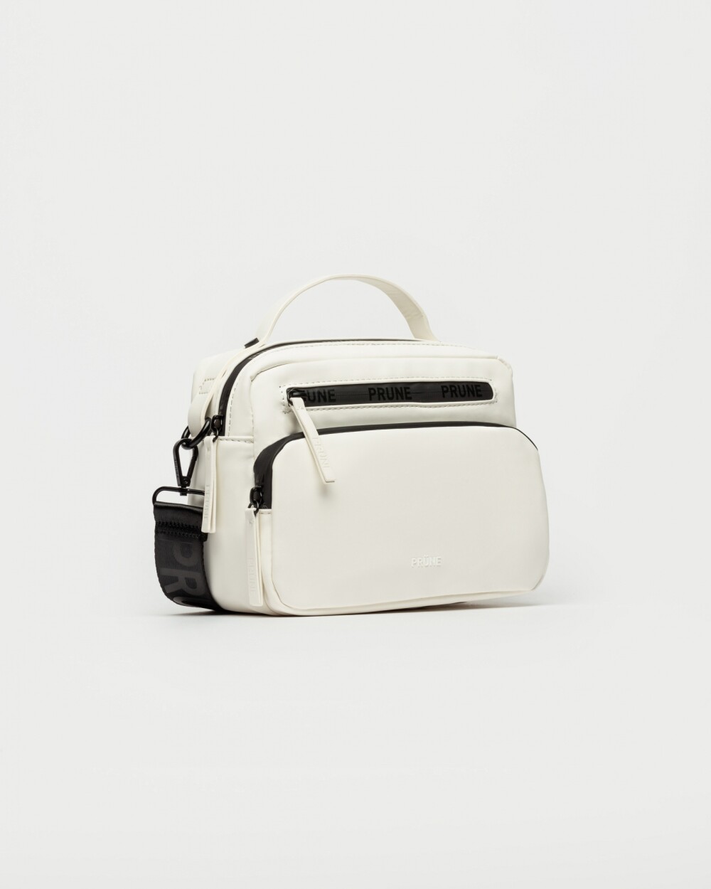 Bandolera Rubber En Efecto Cuero Blanco