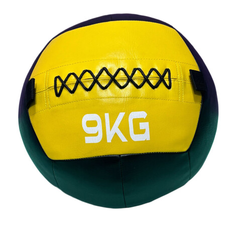 Pelota Wallball WLBC-9 de Cuero Sintético 9kg Ub AMARILLO-NEGRO