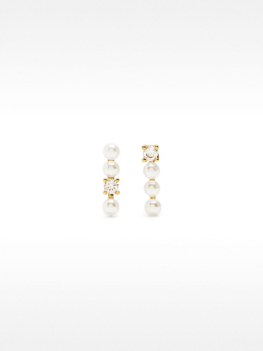 Pendientes Asimétricos Con Circonitas dorado