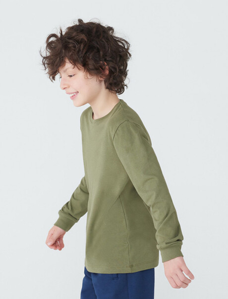 CAMISETA BÁSICA UNISSEX INFANTIL VERDE