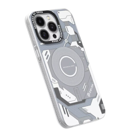 Protector Case con MagSafe Mecha Punk Series Devia para iPhone 15 Silver