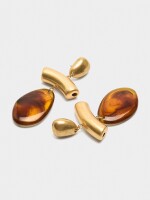 Pendientes Largos Ovalados marron