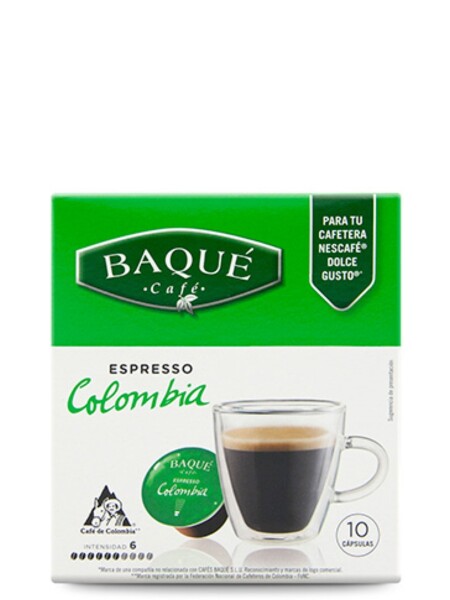 Café Baqué Espresso Colombia Dolce gusto 10 cápsulas Café Baqué Espresso Colombia Dolce gusto 10 cápsulas