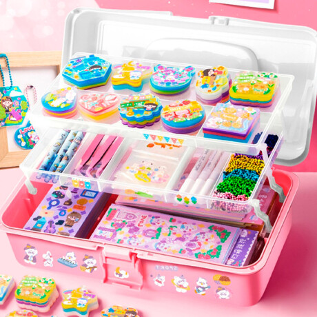 Kit Para Crear Llaveros Cuentas 425 Piezas Estuche Jug025003