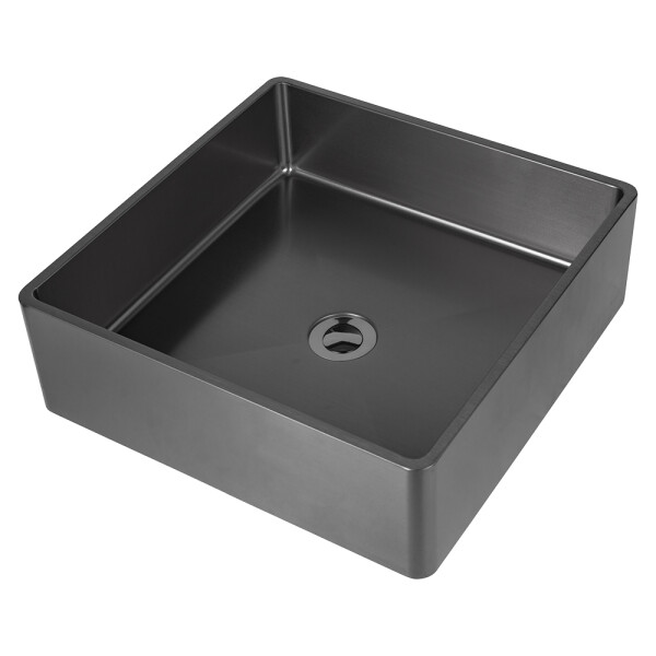 PILETA SIMPLE ACERO INOXIDABLE CUADRADA COLOR NEGRO 304 Pileta Simple Acero Inoxidable Cuadrada Color Negro 304