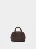Mini Bolso De Mano Con Efecto Piel marron