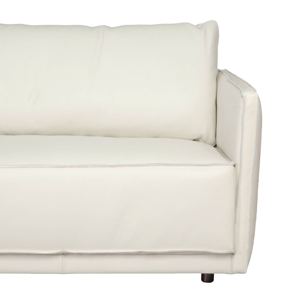 SILLÓN C/CHAISE 3 CUERPOS CUERO-100-NATURAL BLANCO ROMEO TP2 GRANO IZQUIERDO