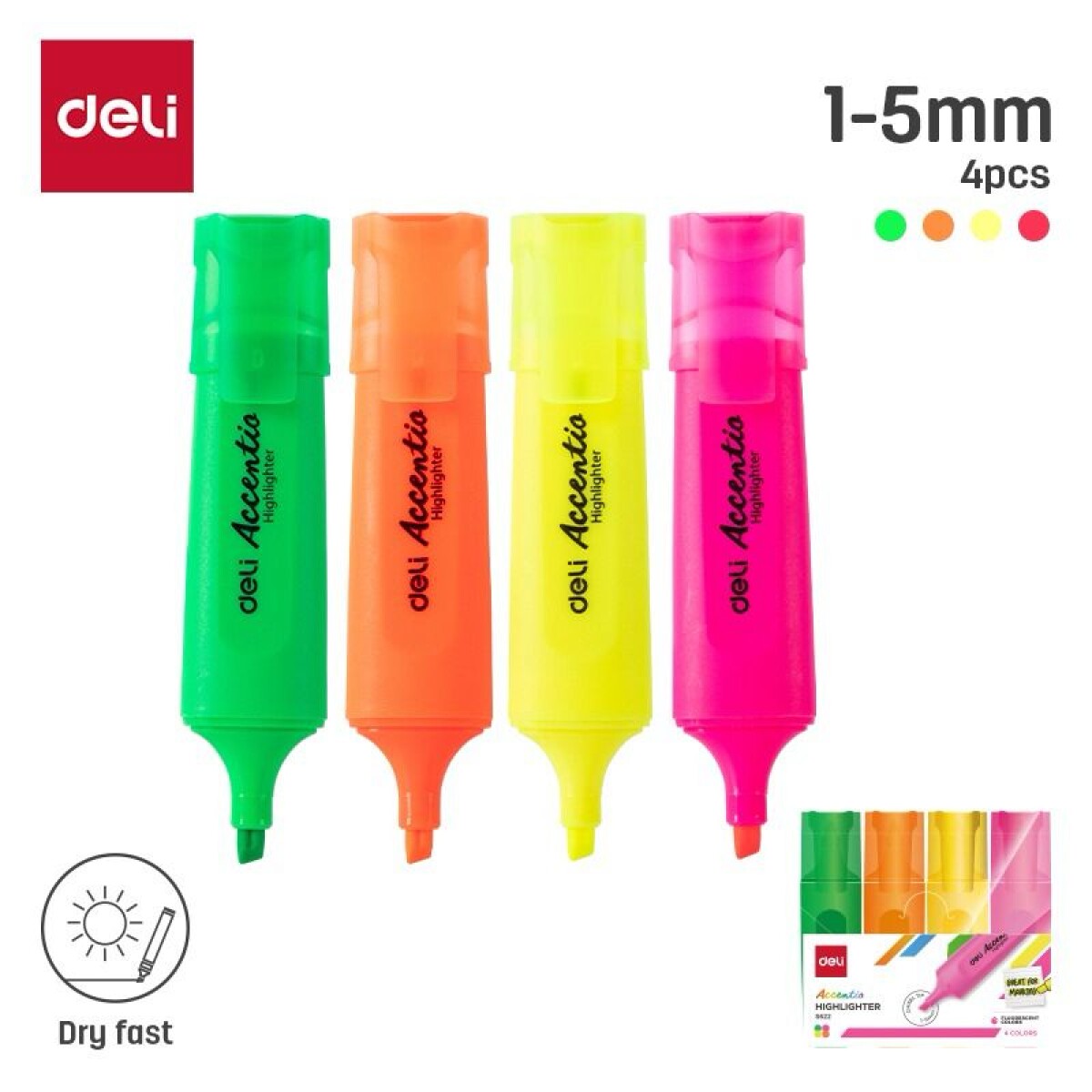 PACK X 4 RESALTADORES DELI ACCENT 