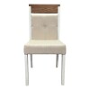 Silla tapizada en tela beige, patas en color blanco - PRODUCTO CON PEQUEÑOS DETALLES. Silla tapizada en tela beige, patas en color blanco - PRODUCTO CON PEQUEÑOS DETALLES.