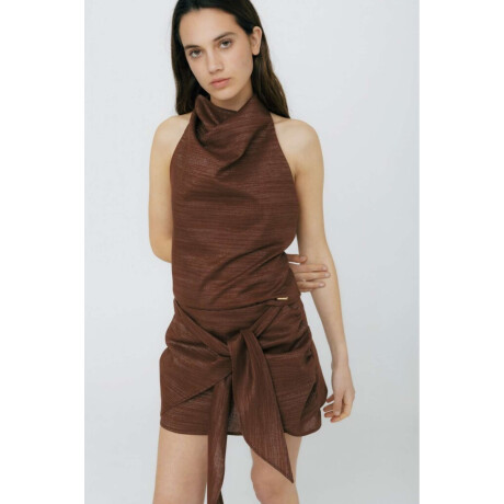 Falda Lazo Lurex Chocolate