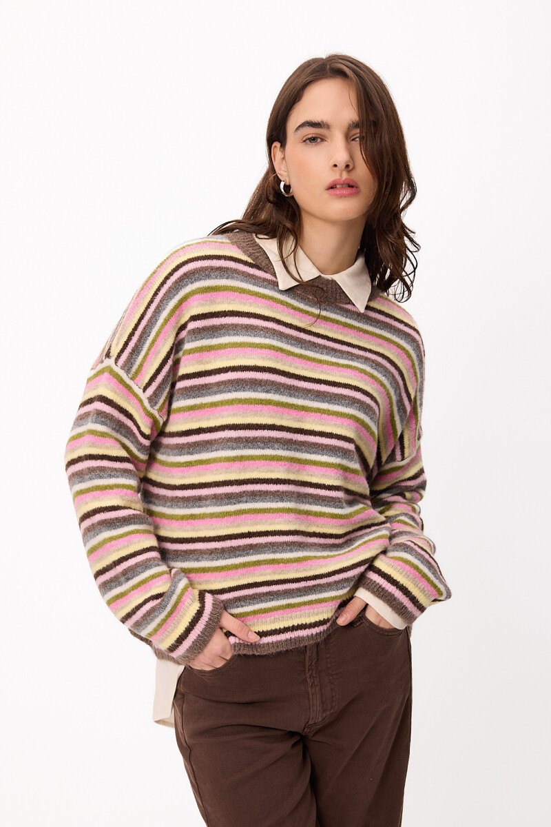 Sweater Crim Marron/Verde