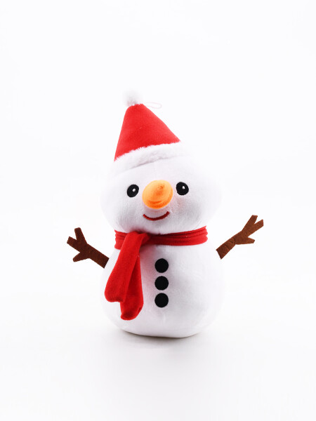 DECORACION MUÑECO NIEVE ROJO