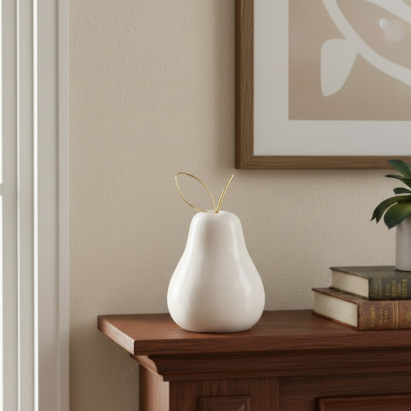 Pera decorativa 7.5CM BLANCO