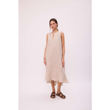 VESTIDO POLK LONG Beige