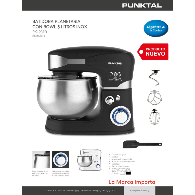 Batidora Planetaria Punktal PK-9370 – Máxima potencia y rendimiento profesional Batidora Planetaria Punktal PK-9370 – Máxima potencia y rendimiento profesional