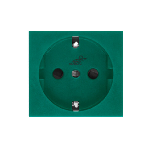 Módulo tomacorriente schuko verde 16A 250V - Ave C55264