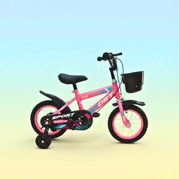 Bicicleta Infantil Sport Rod 12 Canasto Rueditas Guardabarros Rosa 2