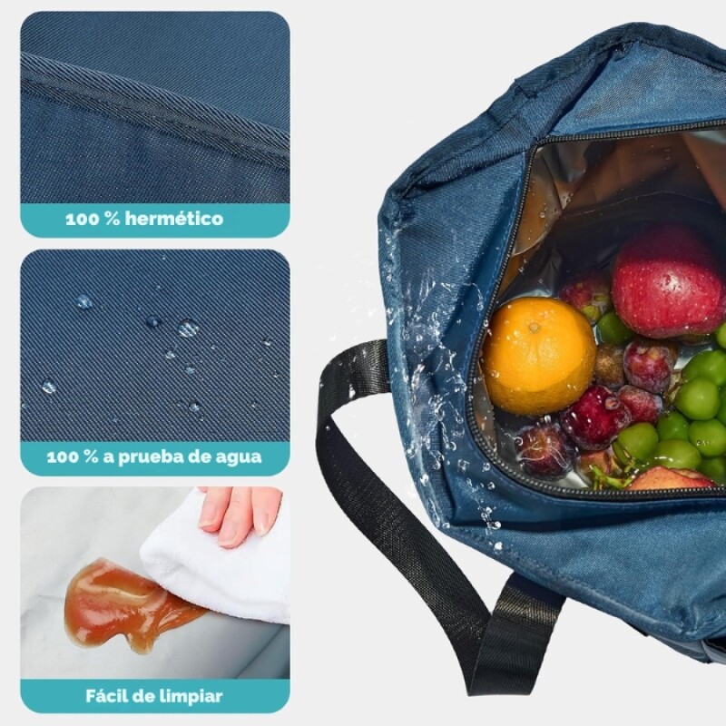 Bolso Lunchera Termica Almuerzo Azul