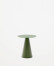 Mesa auxiliar Wilshire cristal templado glaseado y acero acabado pintado verde mate Ø50cm
