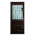 PUERTA DE CHAPA SIMPLE + REJA MARRON - IZQUIERDA PUERTA DE CHAPA SIMPLE + REJA MARRON - IZQUIERDA