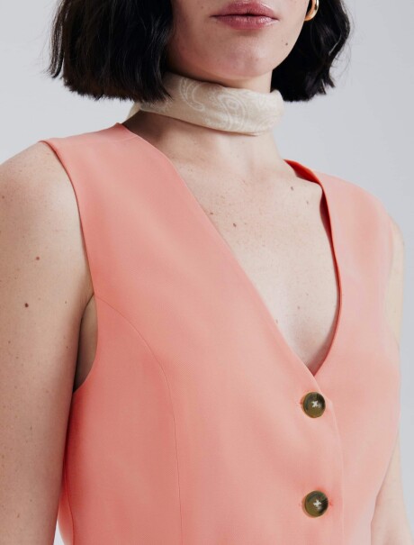 CHALECO CORTO CON BOTONES NARANJA