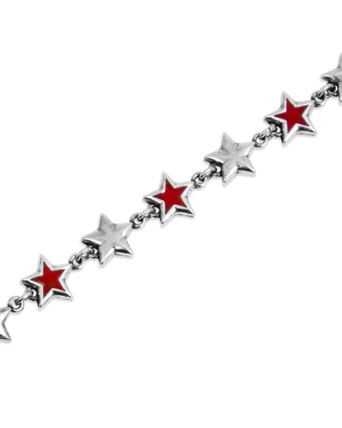 TwoJeys Pulsera Red Enameled Stars Plata TwoJeys Pulsera Red Enameled Stars Plata