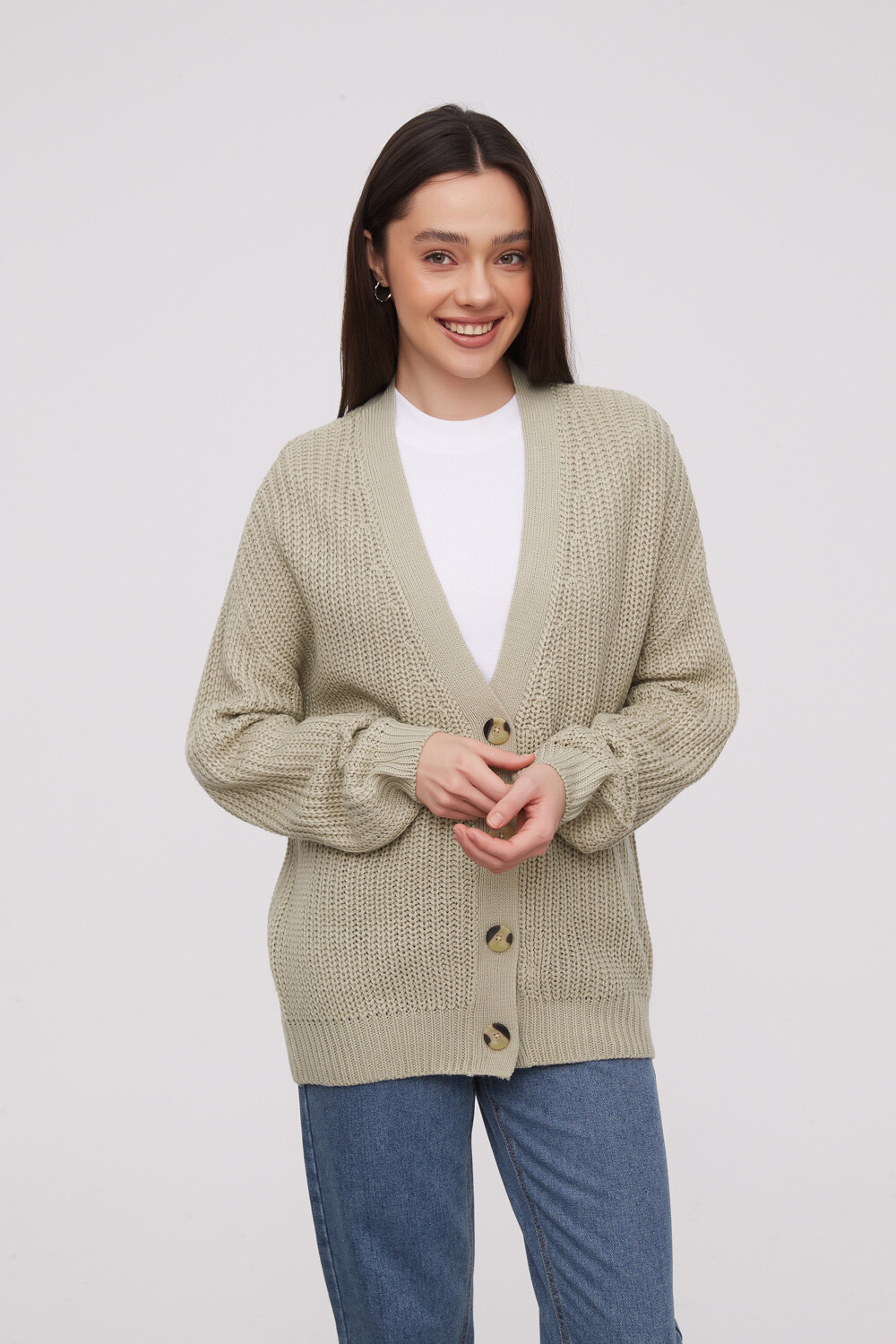 Cardigan Ahualoa Verde Palido