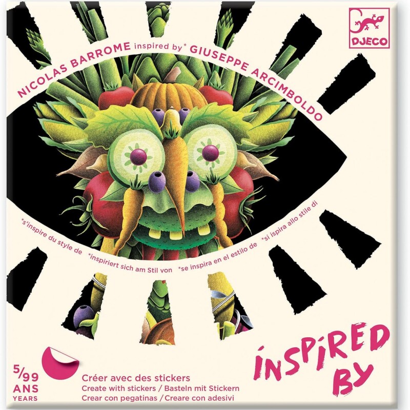 Crear con stickers Verduras de Primavera Giuseppe Arcimboldo