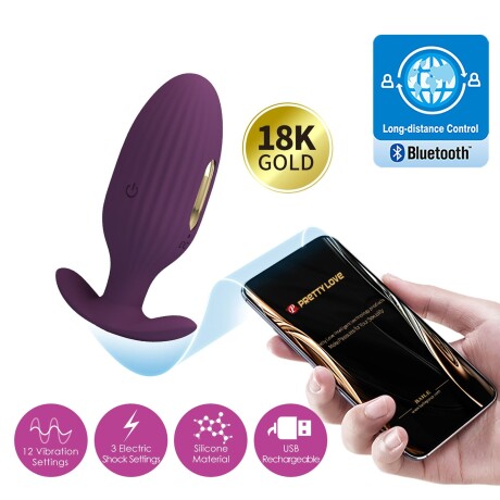 Jefferson Plug Anal Vibrador Electric Shock Bluetooth App Violeta