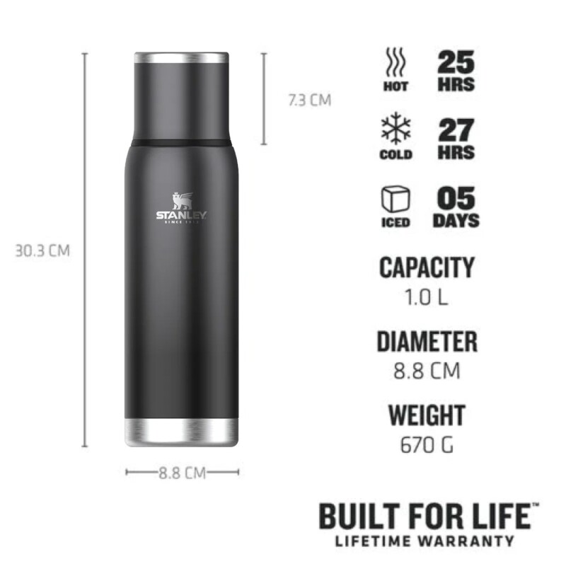 Termo Stanley Adventure To Go Bottle 1 L Para Café Té Infusiones Agua Y Viajes Gris grafito