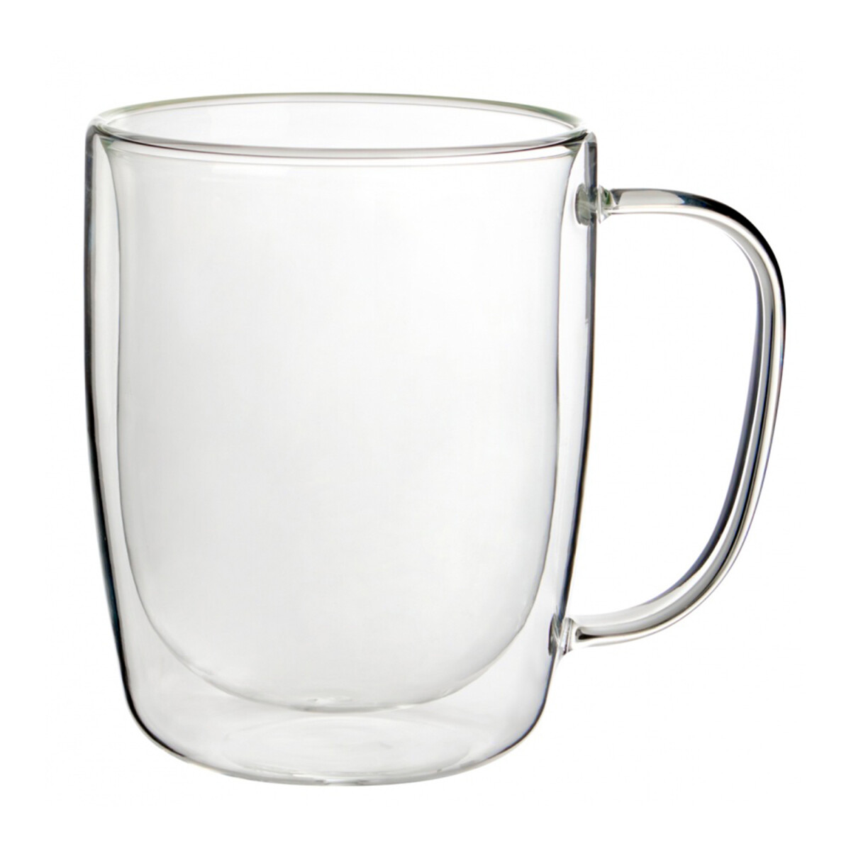 Taza De Vidrio Doble Pared Aislamiento Con Asa Té Café 380ml 