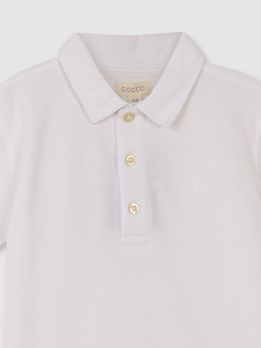 Polo Basico De Pique Blanco