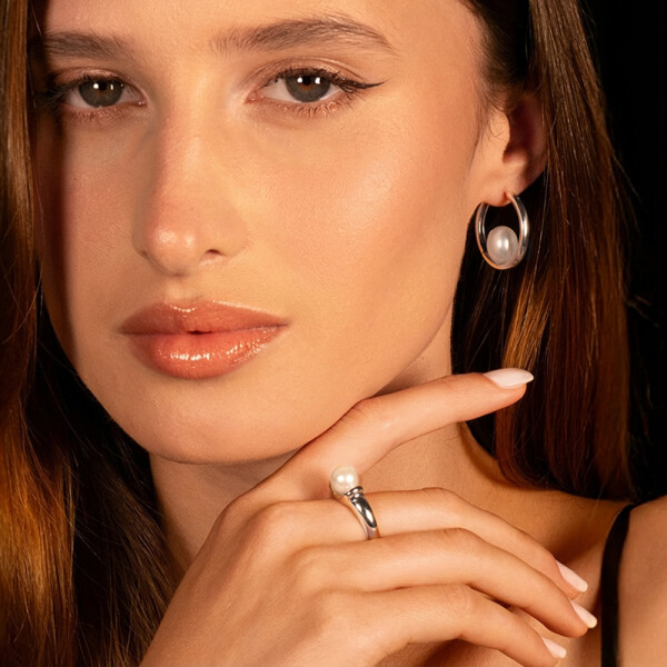 Caravanas Hazel de plata 925 con perlas de cultivo Caravanas Hazel de plata 925 con perlas de cultivo