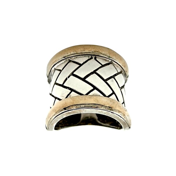 Anillo Labrado-Plata y Oro-Sin Piedra-AN5047 sinpiedra