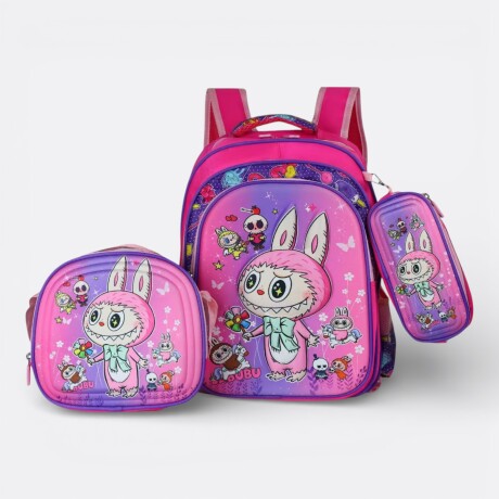 Kit Escolar Labubu Mochila + Cartuchera + Lonchera Mood Labubu Cariñoso