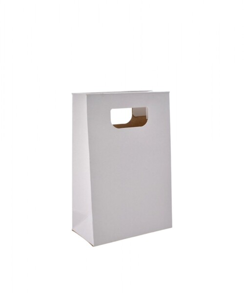 Bolsa cartulina sacabocado 10x05x15 cm BLANCO