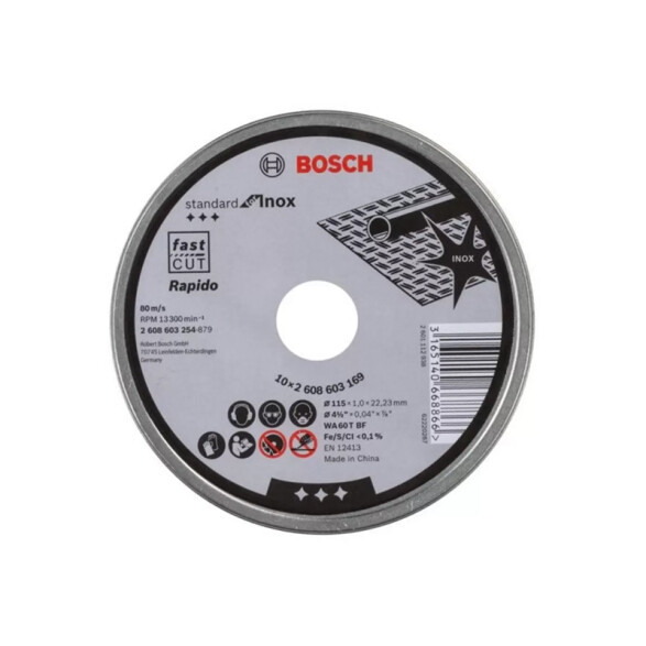 10 Discos abrasivos planos metal Ø115x1 Pro Bosch BS3276